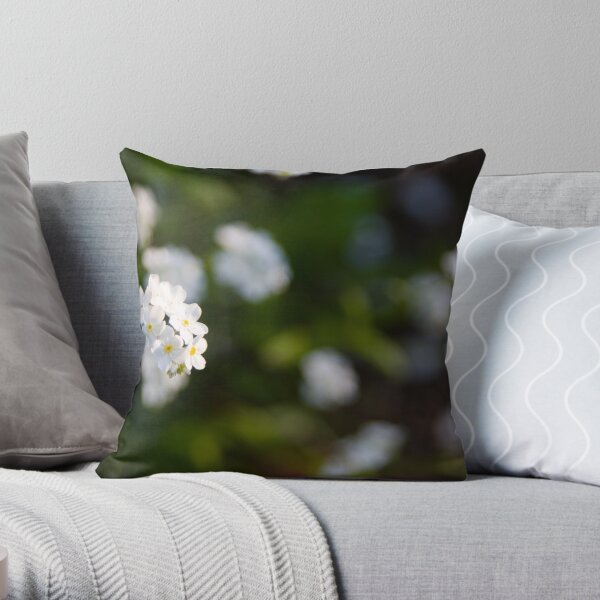 White forget-me-not Throw Pillow