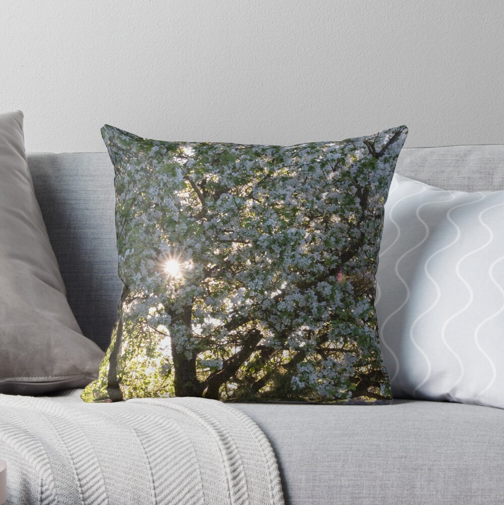 The beauty of an apple tree Throw Pillow