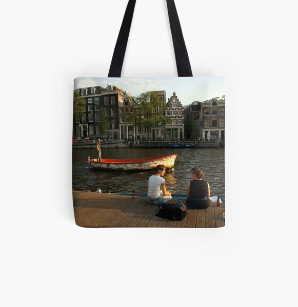Two young women and a boatman All Over Print Tote Bag