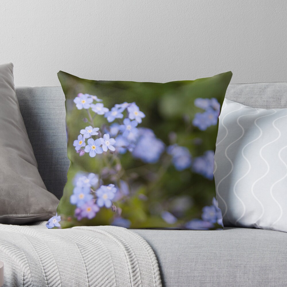 Blue forget-me-not Throw Pillow