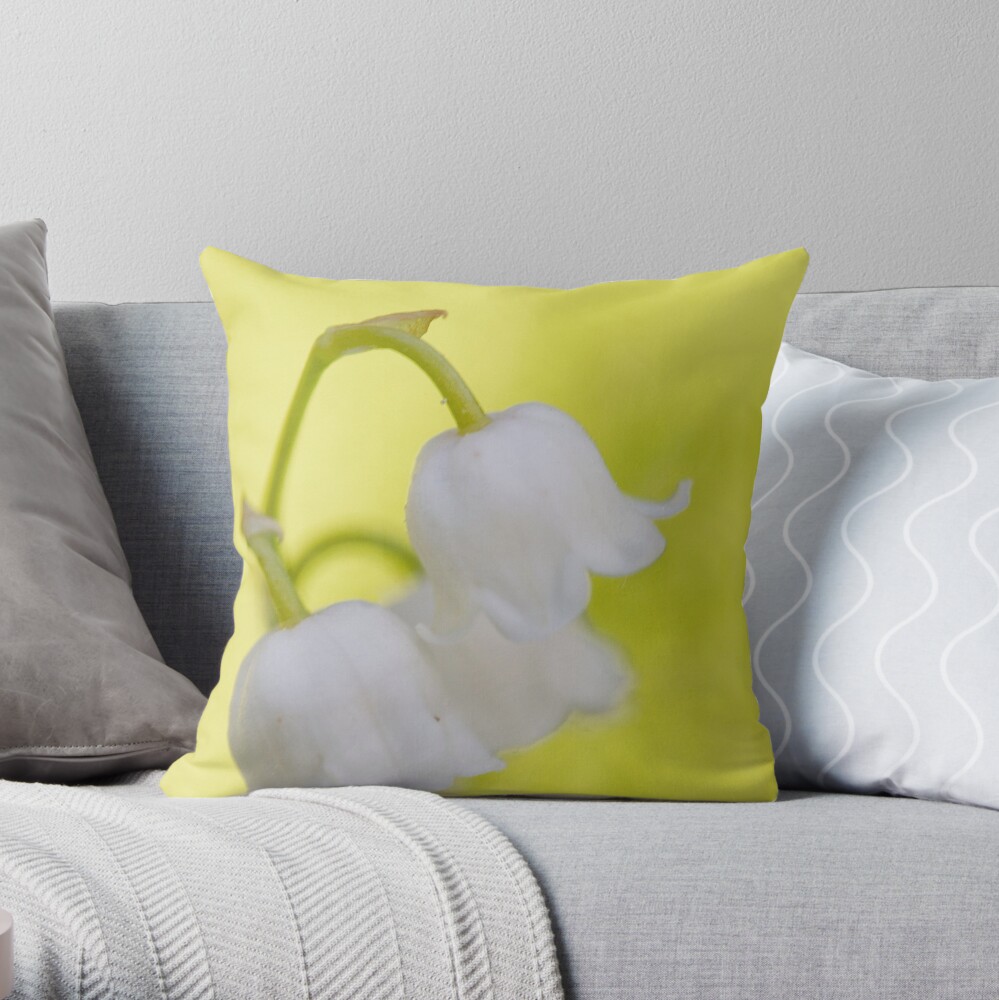 Lily of the valley closeup Throw Pillow