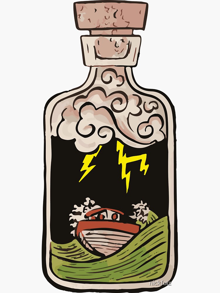 "Lightning in a Bottle" Sticker for Sale by nickfolz Redbubble