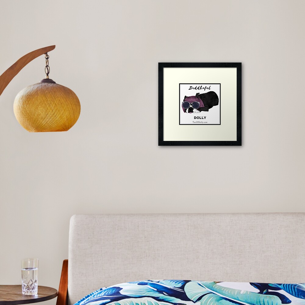Buddhaful Dolly - Black Border Framed Art Print