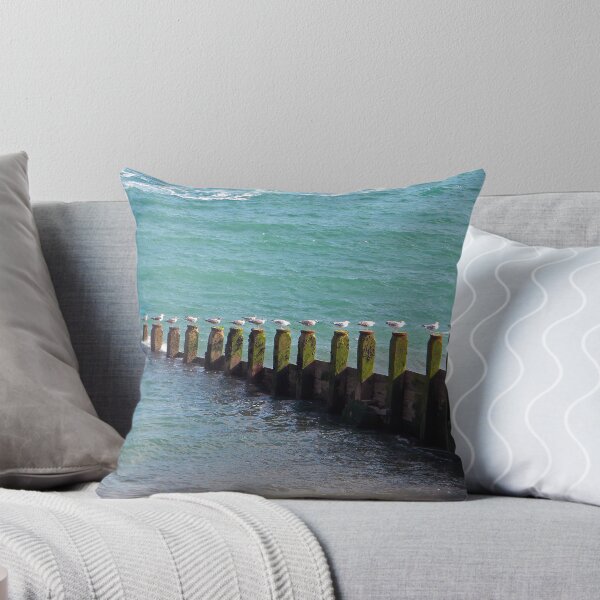 Item preview, "Seventeen Seagulls . . Standing on the Groyne" designed and sold by ChelseaBlue.