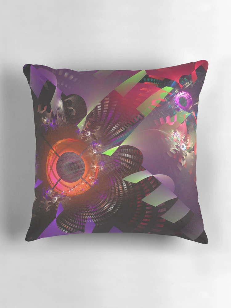 Aperçu 3 sur 4. Coussin avec l'œuvre Tempests Riot créée et vendue par Holly Werner.