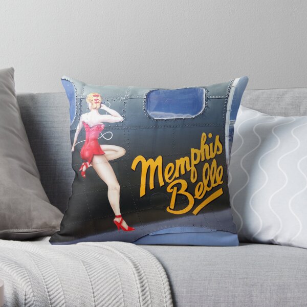 Memphis Belle Nose Art Throw Pillow For Sale By Redmoondragon Redbubble