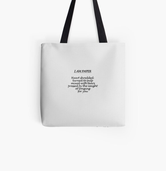 I Am Paper All Over Print Tote Bag