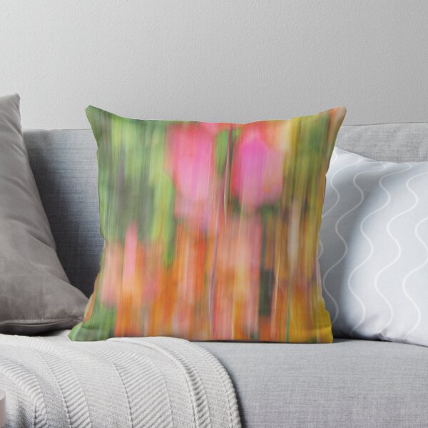 watercolor garden Throw Pillow