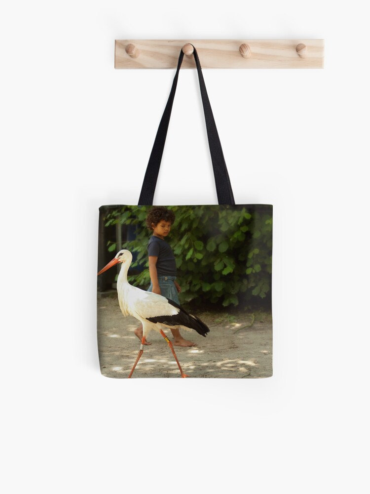 Thumbnail 1 of 2, Tote Bag, Girl and stork designed and sold by steppeland.
