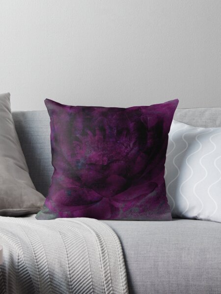 Flower Study/Purple Throw Pillow