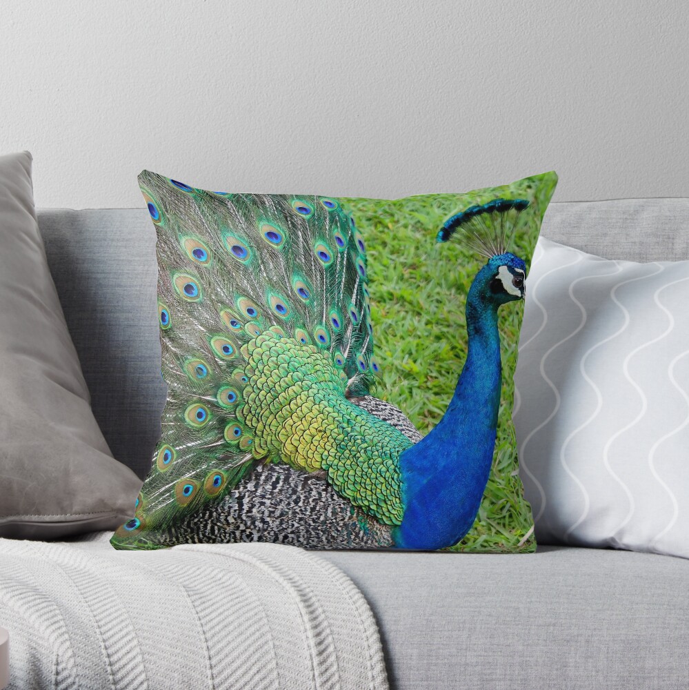 18 X 28 INCHES STANDARD SIZE INDIAN BLUE PEACOCK MANDALA PILLOW