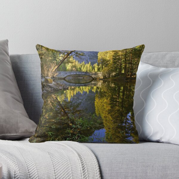 Bridge over the Merced Throw Pillow