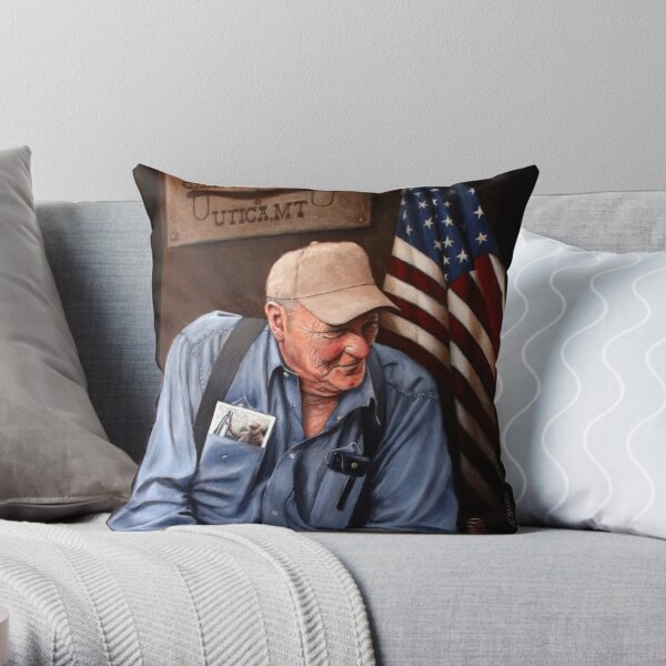 A True American Cowboy Throw Pillow