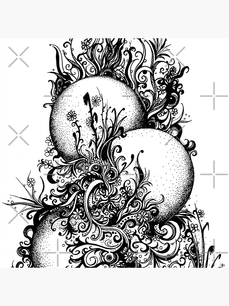 Thumbnail 3 of 3, Throw Pillow, Greenery, Ink Drawing designed and sold by Danielle Scott.