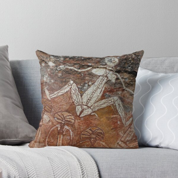 Kakadu Rock Art Throw Pillow
