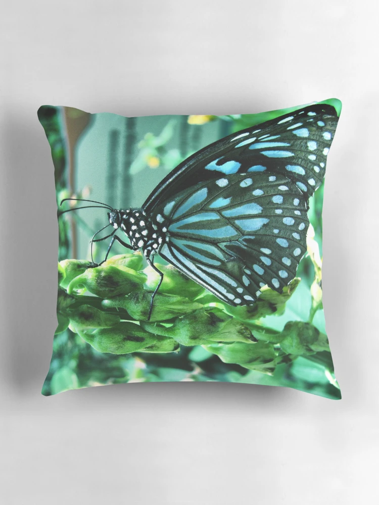Aperçu 3 sur 4. Coussin avec l'œuvre Zebra Butterfly créée et vendue par " RiSH ".