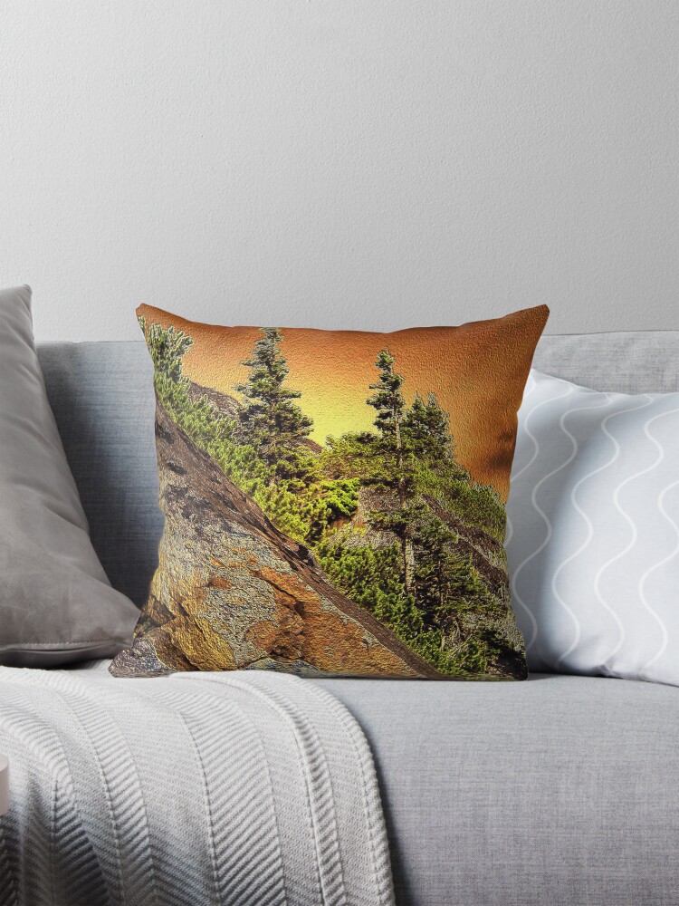 Thumbnail 1 of 4, Pillow, FANTASY IN THE MOUNTAINS designed and sold by TatianaMichaela.
