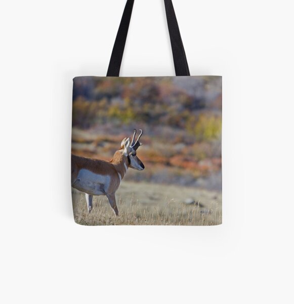 Pronghorn, Tapestry of Fall Color All Over Print Tote Bag