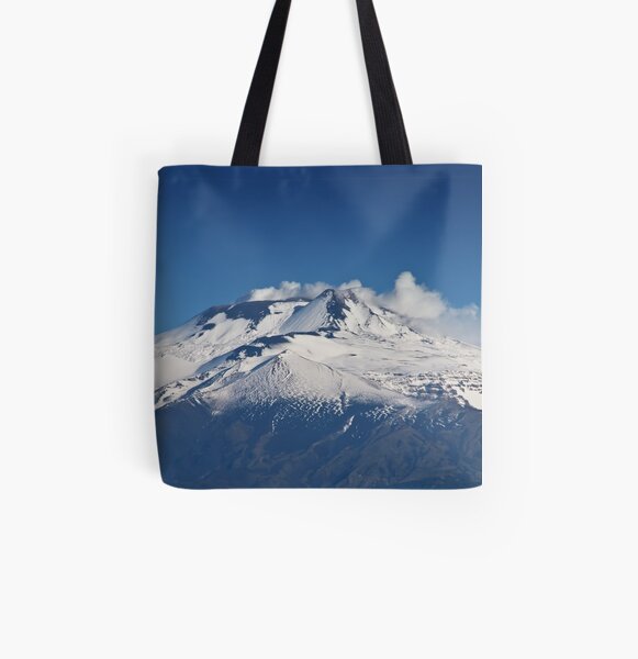 Prima neve sull'Etna All Over Print Tote Bag