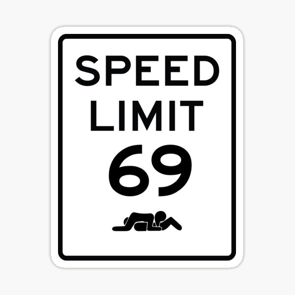 69 Límite de velocidad Pegatina