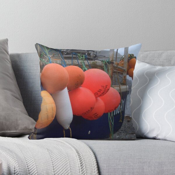 Brightly Coloured Bouoys Throw Pillow