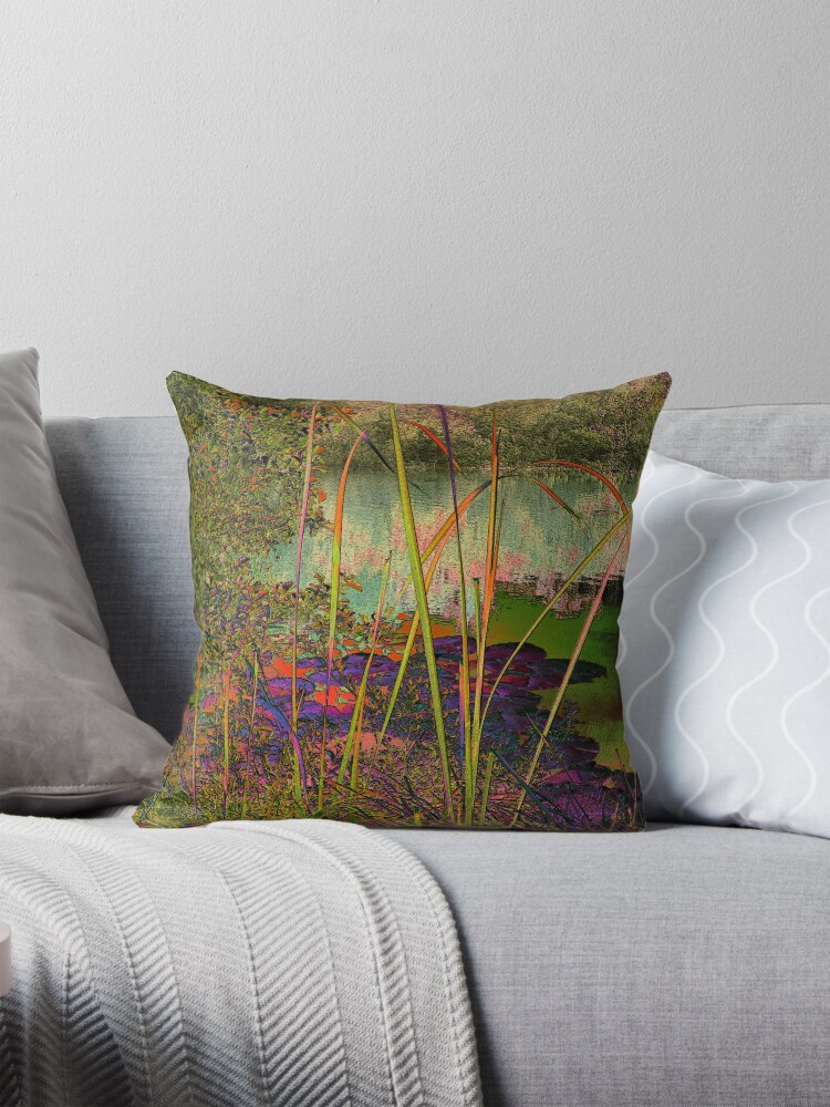 Thumbnail 1 of 4, Pillow, VIOLET LAKE designed and sold by TatianaMichaela.