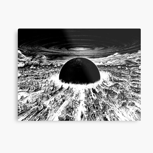 Akira cyberpunk city explosion Metal Print