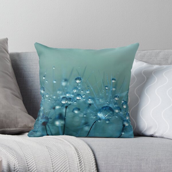 Blue Shower Throw Pillow