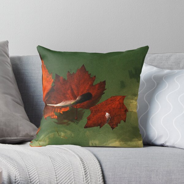 five red leaves Throw Pillow