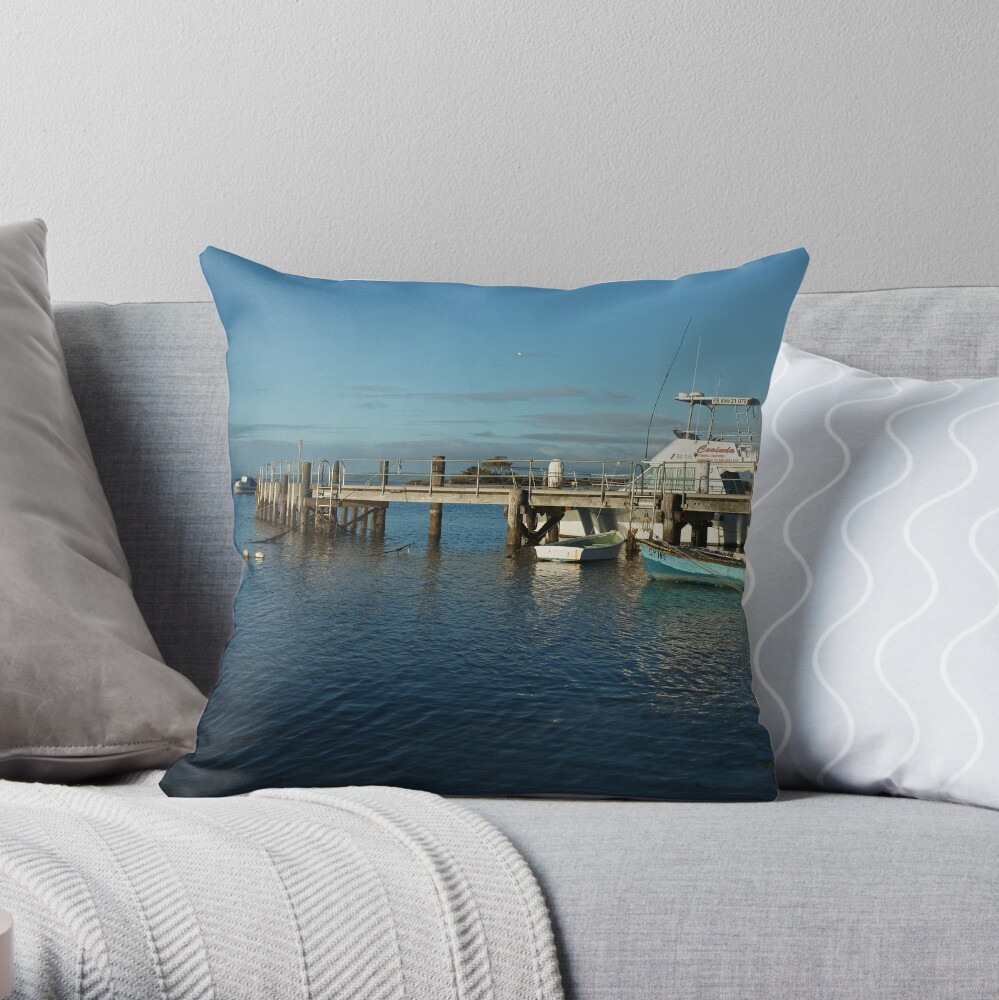 American River Wharf Throw Pillow