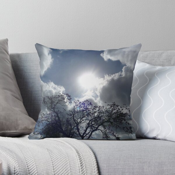 Jacaranda sunburst Throw Pillow