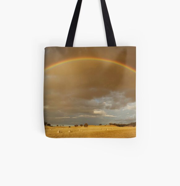 Rainbow Hay All Over Print Tote Bag