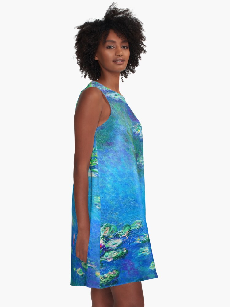 Alternate view of Claude Monet Water Lilies Color-Enhanced A-Line Dress