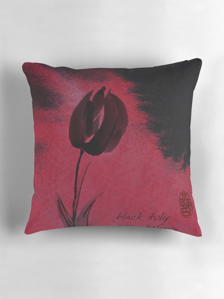 Thumbnail 3 of 4, Pillow, Black Tulip designed and sold by ronmoss.