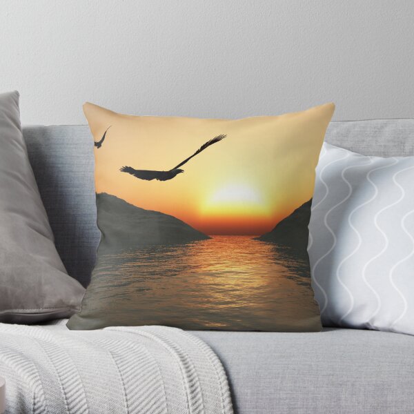 Eagles Sunset Throw Pillow