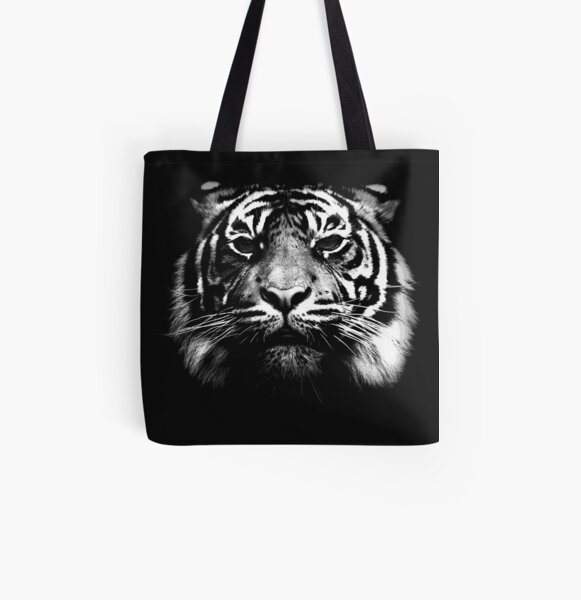 Illustrated Tiger All Over Print Tote Bag
