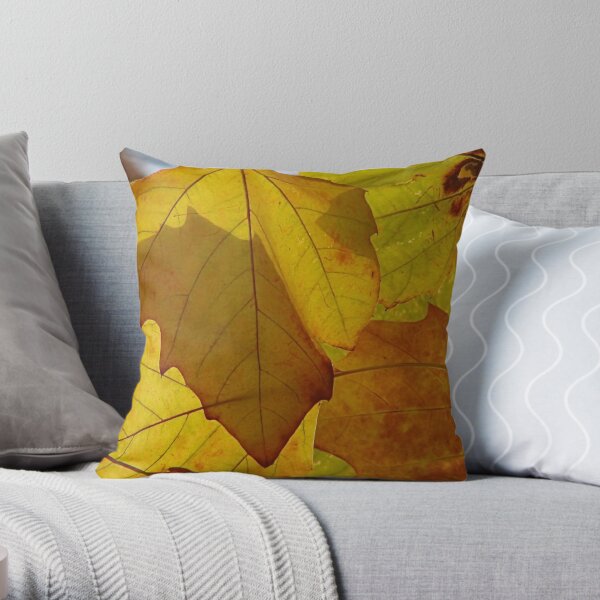 Shadowed leaves Throw Pillow