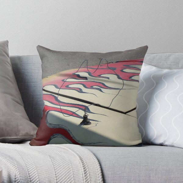 Flames City Beach Detail Throw Pillow