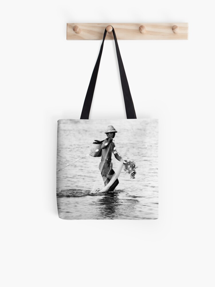 Thumbnail 1 of 2, Tote Bag, Balinese Fisherman designed and sold by redmoondragon.