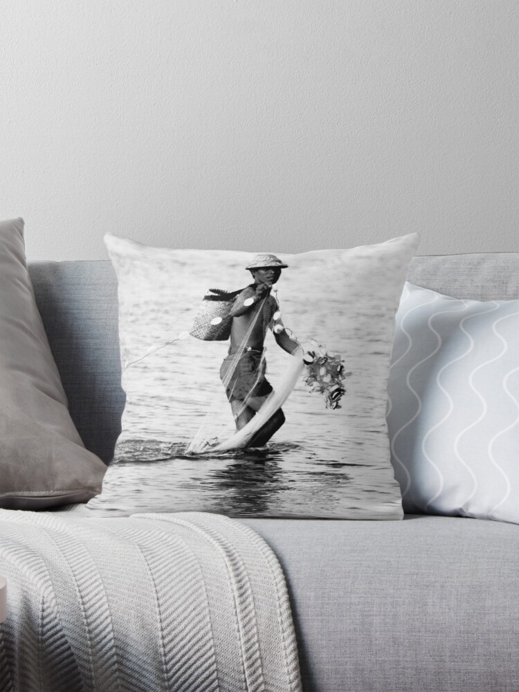Thumbnail 1 of 4, Pillow, Balinese Fisherman designed and sold by redmoondragon.