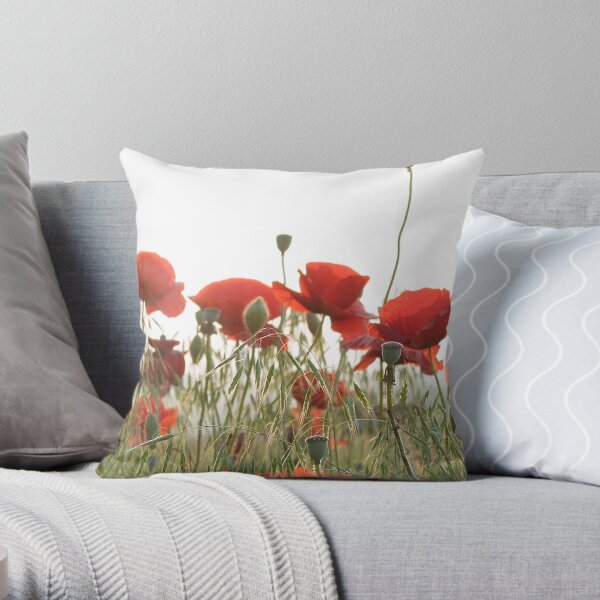 Poppies from a Virginia roadside Throw Pillow