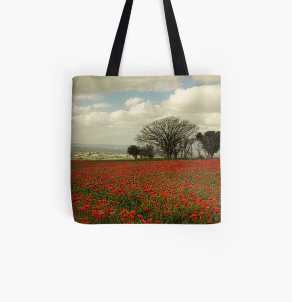 October Poppies All Over Print Tote Bag
