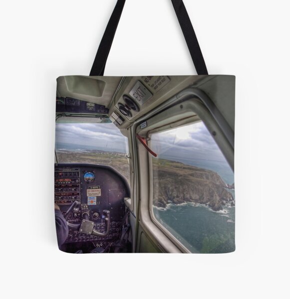 Long Final with a crosswind - Alderney All Over Print Tote Bag