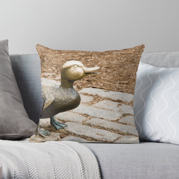 Little Bronze Duck Throw Pillow