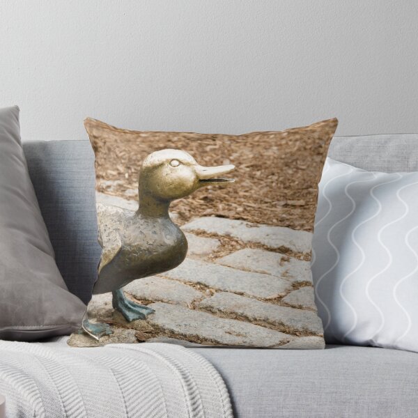 Little Bronze Duck Throw Pillow