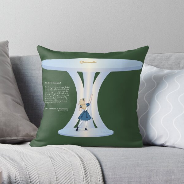 Alice Reaching for the Golden Key Throw Pillow