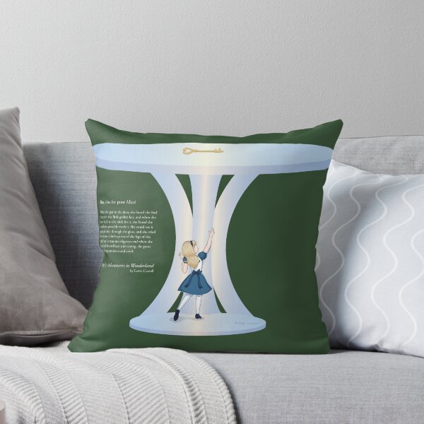 Alice Reaching for the Golden Key Throw Pillow