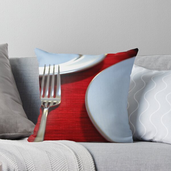 Red Setting Throw Pillow