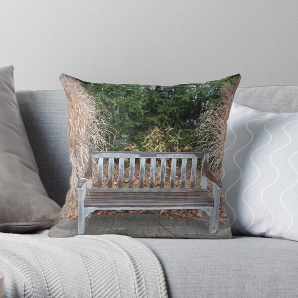 serenity bench Throw Pillow