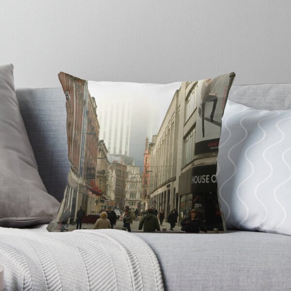 Cardiff city center at Christmastime Throw Pillow